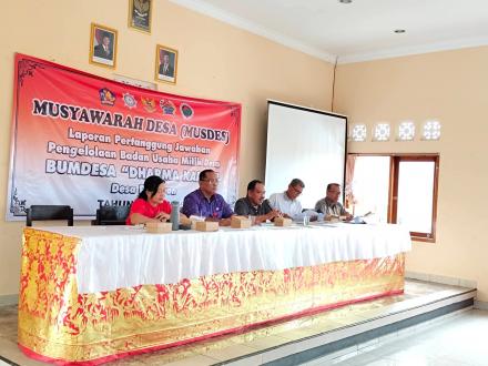 MUSDES PERTANGGUNG JAWABAN BUMDESA DHARMA KARYA DESA PEMARON, KECAMATAN BULELENG 